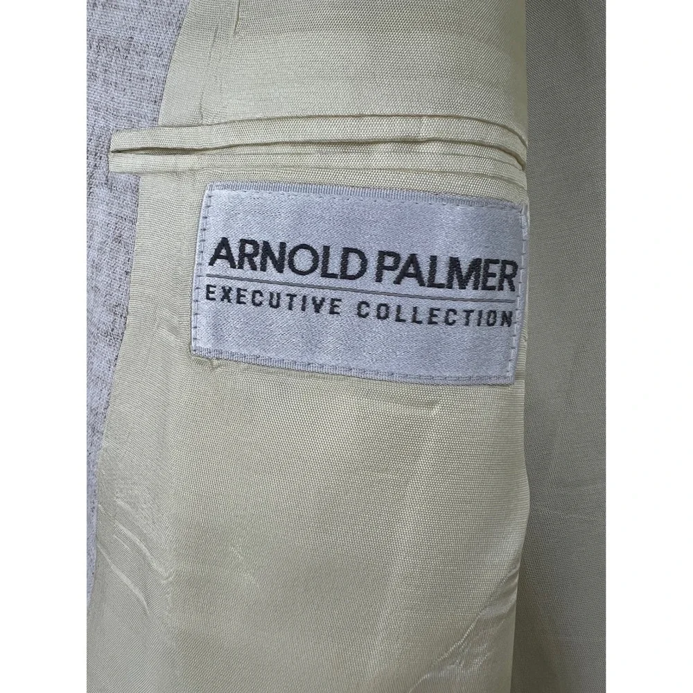 Arnold Palmer Blazer Mens 46R Beige Good Linen Blend Sport Coat Exec 2 Button